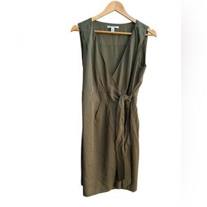 Banana Republic Green Sleeveless Wrap Midi Dress